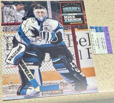 Mike Vernon Signed 8x11 Players Card Auto San Jose Sharks