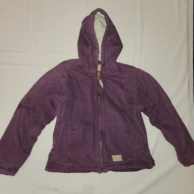 CE Schmidt Workwear Sherpa Lined Purple Canvas Jacket Women XL Regular 
