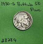 1930-S Buffalo 🦬 Indian Head Nickel 5c  Fine