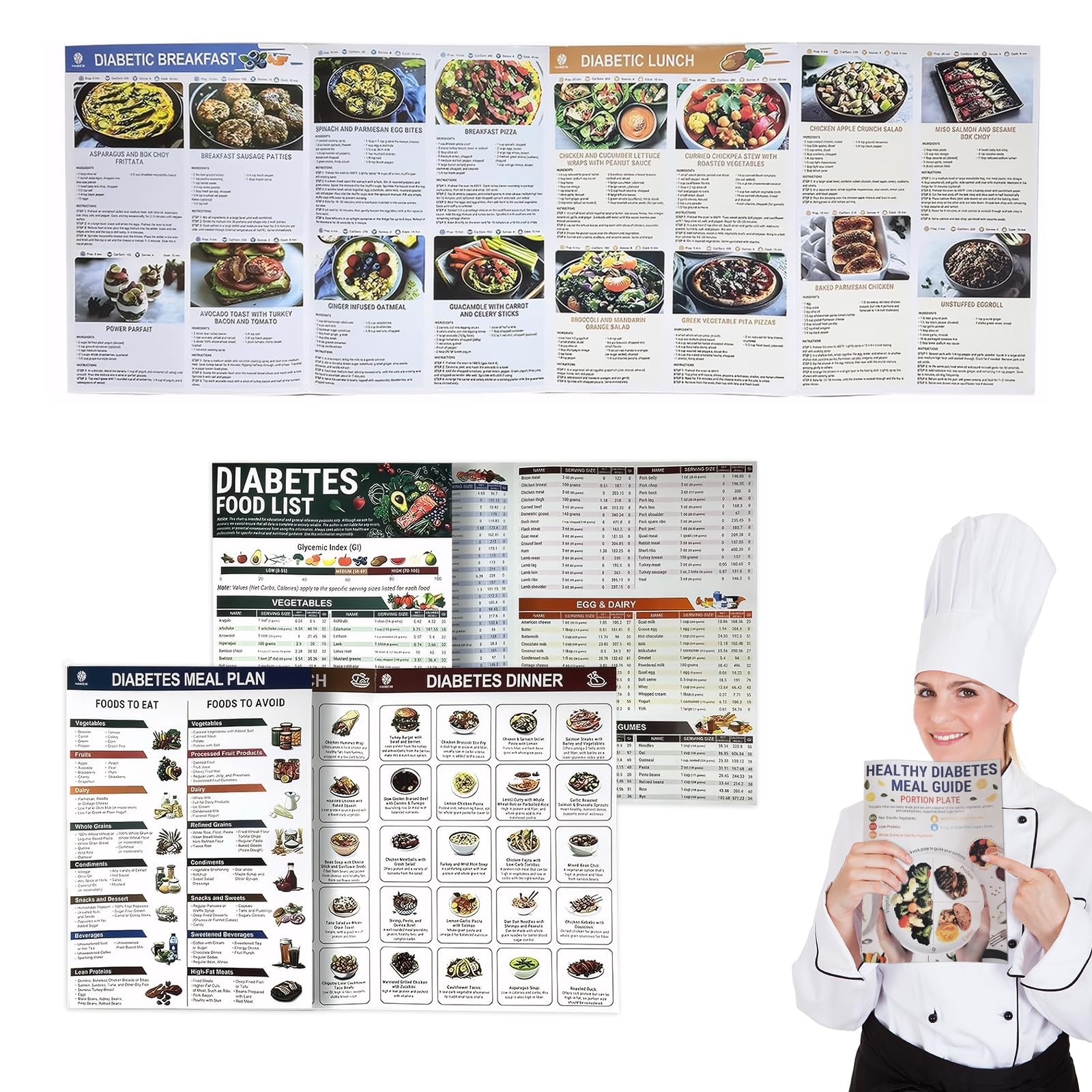 Diabetes Food Chart and Meal Planner Diabetic Food List for Type 2 Laminated