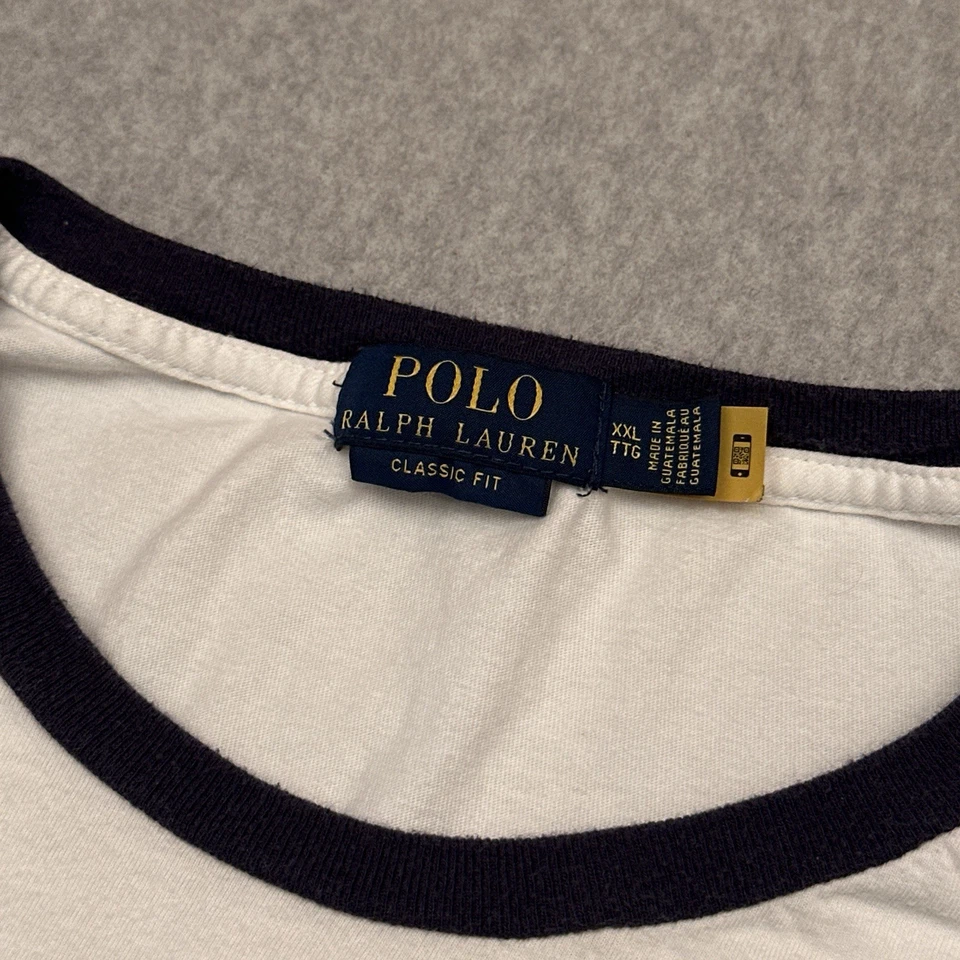 Polo Ralph Lauren Polo Bear Jersey T-Shirt Classic Fit Men's XXL White Crew READ - Image 3 of 4