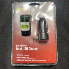 EverStart Plus 12 Volt 2.4 Amp Dash Mount Dual USB Charger, Black