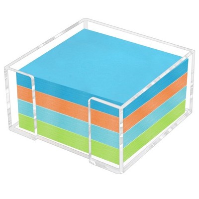 Acrylic Sticky Note Holder - 3 x 3 Inch Post It Note Holder, Crystal Clear St...