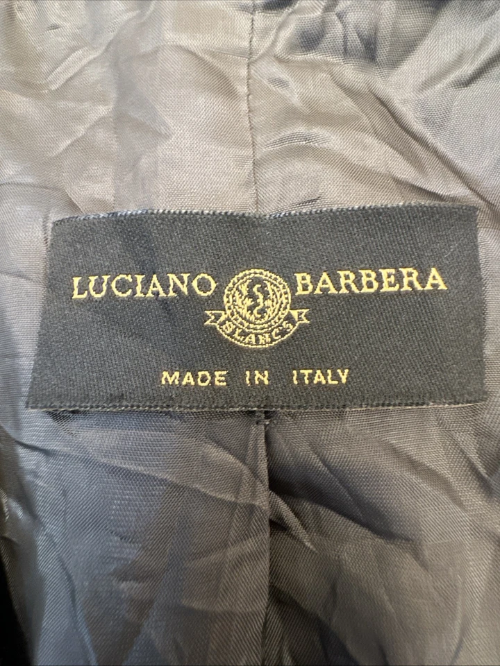 Chaqueta Luciano Barbera Mujer 40 EE. UU. 4 Marrón Lana Cachemira Tweed Rayas Blazer Foto 2 de 4