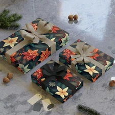 Gift Wrapping Christmas Pattern Paper Rolls, 1pc