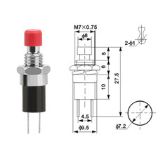✅ 1x Mini Pulsante da Incasso Rosso 12V 120V Pulsante Pulsante Interruttore 2...
