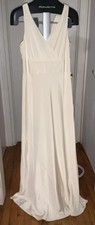 NEW  J Crew Sophia Ivory Silk Simple Minimalist Elegant Wedding Gown womens 16