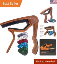 Stylish Rosewood Capo with 5 Picks   Perfect ...