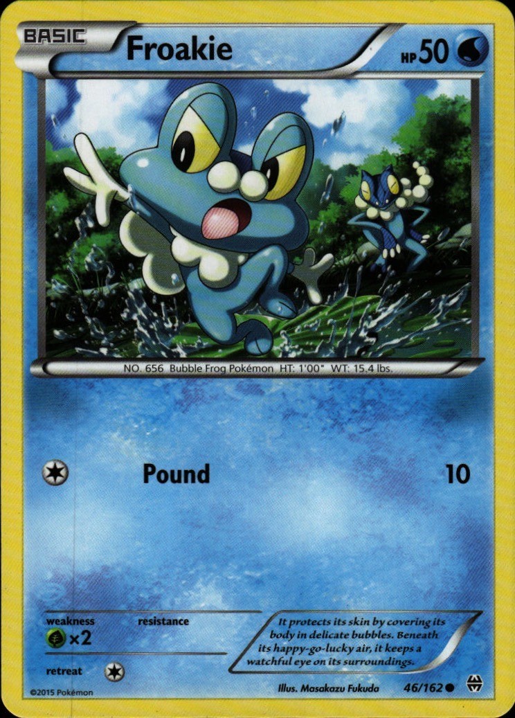 Pokemon TCG Card Froakie (23) Common Water Normal XY Trainer Kit: Pikachu Libre