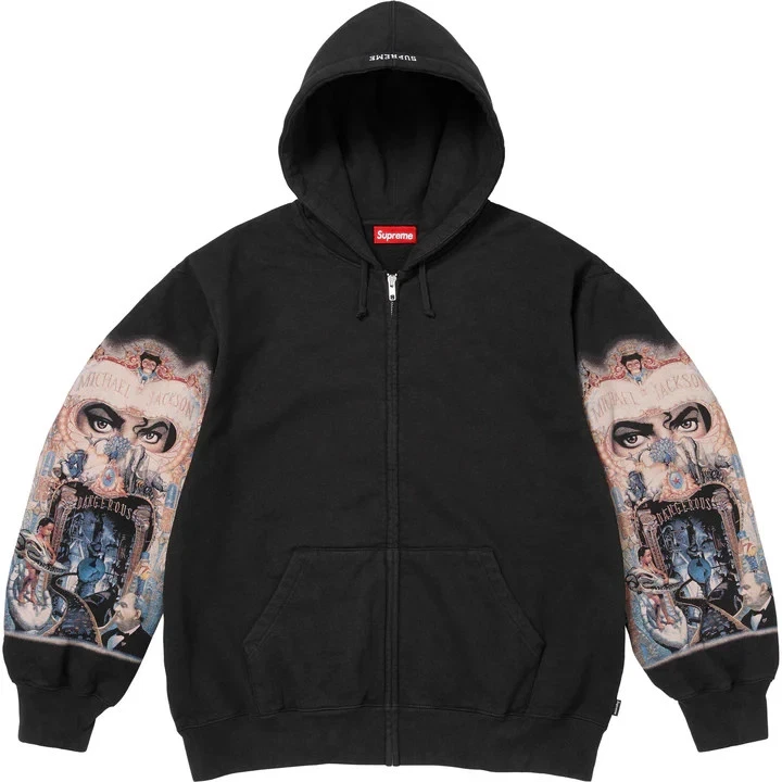 Sweat à capuche noir Supreme Michael Jackson Dangerous Zip Up - Photo 1/2