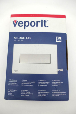 Veporit Betätigungsplatte SQUARE 1.02 Platte Weiß glänzend Edelstahl gebürstet