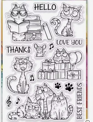 Humorvoll, Katzen, Maus und Gefühle Handwerk Stempel Karten UK Verkäufer.  