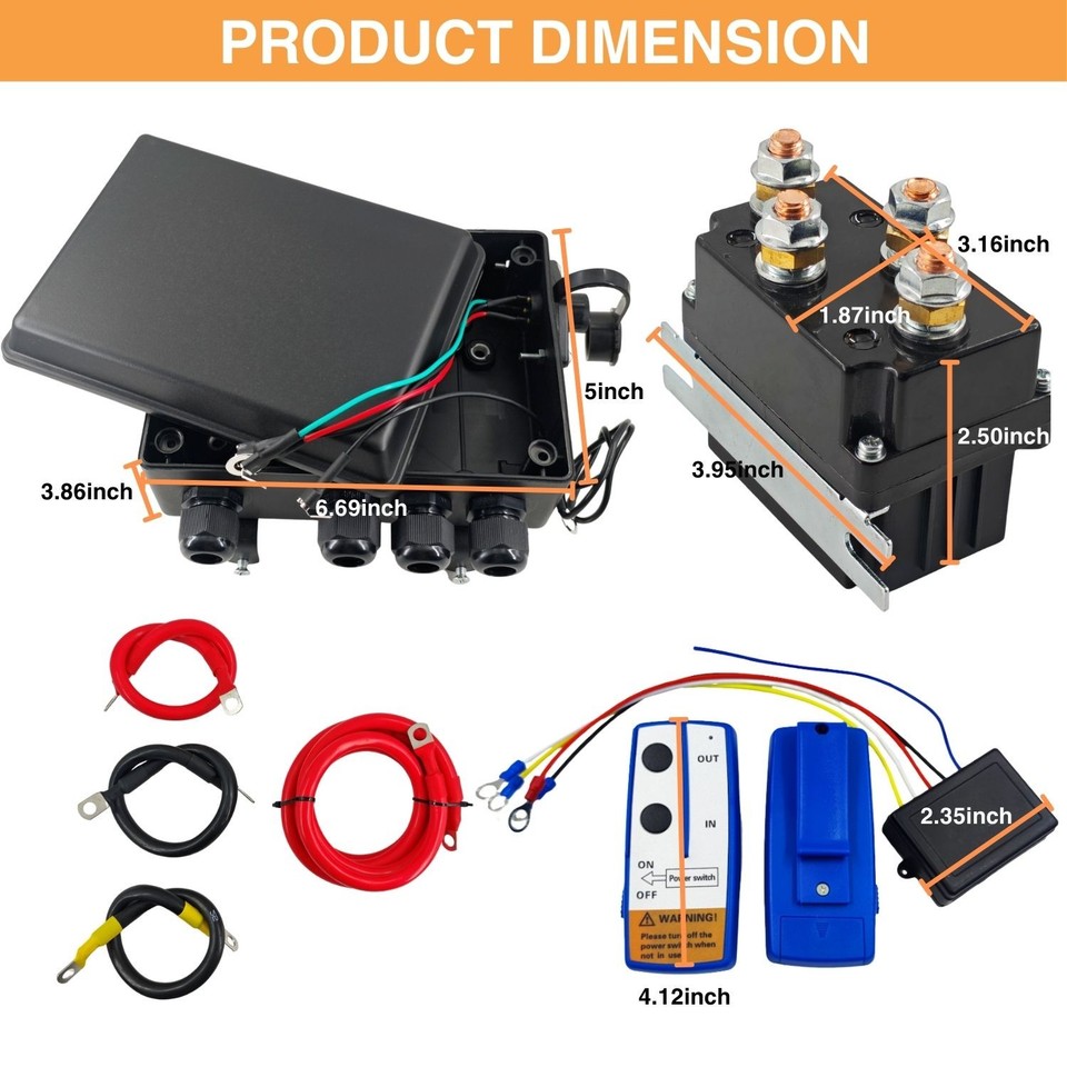 Winch Solenoid Contactor Relay & Control Box Twin Remote Controller ATV ...