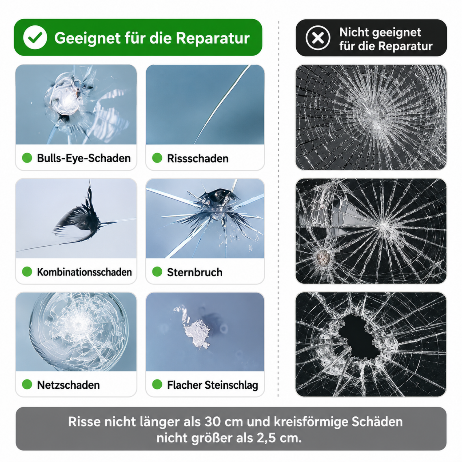 Glas Reparatur Set Lieferumfang Bild 3