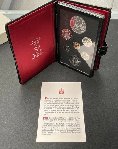 Royal Canadian Mint 1974 Double Dollar Proof 7 Coin Set .500 Silver Winnipeg $1