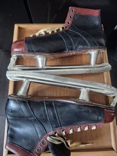 (Sz. 12)  Vintage Hyde LEATHER Ice Hockey Ska...