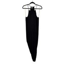 Love In Maxi Dress Medium Black Halter Tulip Wrap Summer Evening Cocktail USA