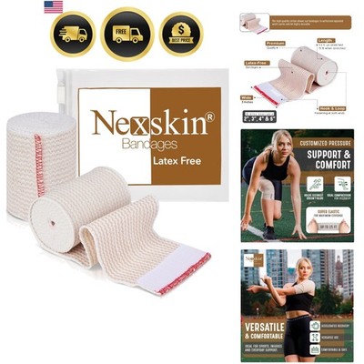 Elastic Bandage Wrap 3  Wide, 2 Pack - Latex Free Athletic/Medical Compressio...