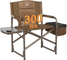 TIMBER RIDGE Folding Camping Chair with Cooler Supports 300 Lbs, Earth Brown