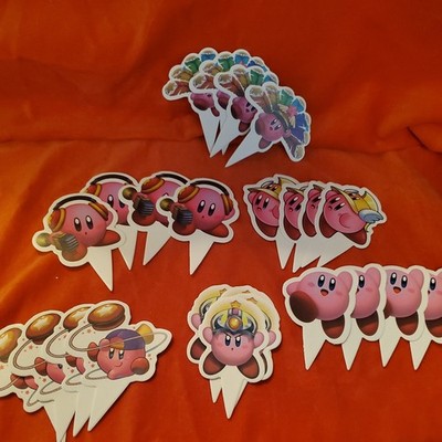 Kirby Cake Toppers Set of 24 Used, Birthday Party Decor, Halves &