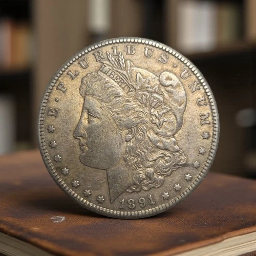 1891-S Morgan Silver Dollar  90% Silver About Uncirculated **Toned**
