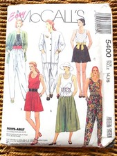 Vintage 1990s Easy McCall's Sewing Pattern 5400 Top Culottes Skirt Jacket B36 38
