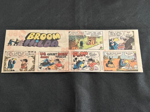 #Q05 BROOM-HILDA por Russell Myers Lote de 20 Tiras de Cuarto de Página Domingo 1980 - Imagen 18 de 20
