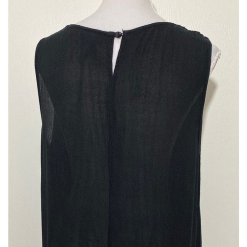 Catherines Sz 0X Black Tiered Ruffle Maxi Dress Lace Front Sleeveless Semi Sheer - Picture 7 of 9