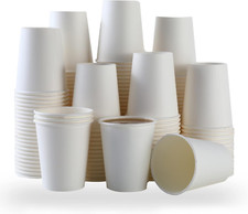100 Park Disposable Hot Coffee Cups - Bulk 8 Oz Paper Cups, Disposable Cups