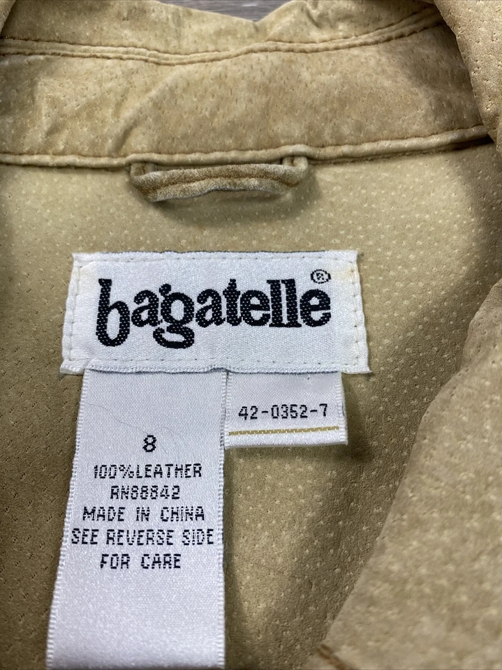Bagatelle Leather Jacket Womens Size 8 Tan Suede 100% Leather Blazer Jacket - Image 3 of 4