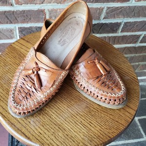 woven leather loafers womens