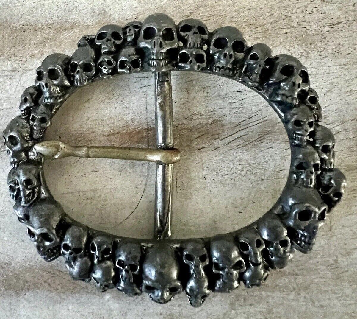 Vintage A&G Skulls Belt Buckle Loop Silver 925 Rare Vintage A&G Skulls Belt Buckle Loop Silver 925 Rare