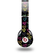 Skin for Beats Solo HD Headphones Kearas Hearts Black by WraptorSkinz