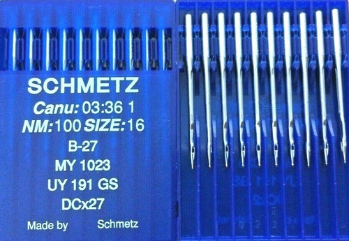 SCHMETZ DCX27 B27 NM:100 SIZE16 INDUSTRIAL OVERLOCKER SEWING MACHINE NEEDLEE - Picture 2 of 3