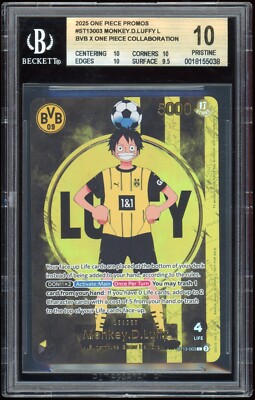 ONE PIECE - 【BECKETT鑑定品】ワンピースカード　ルフィ　BGS10 BGS10黒鑑定済〕モンキー・D・ルフィ(パラレル/白背景/サイン