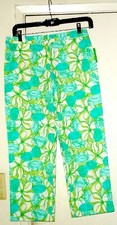 LILLY PULITZER GUAVA GRN CRABCAKE LILLY CAPRI PANTS 2P