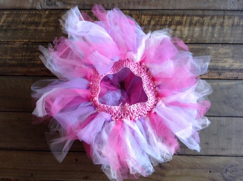 Homemade Baby Tutus Baby Girl Photo Prop Tutus pink and white - Picture 3 of 10