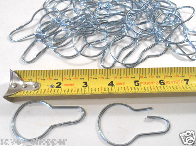 SHOWER HOOKS 60 PC.  CHROME SHOWER CURTAIN HOOKS/RINGS 