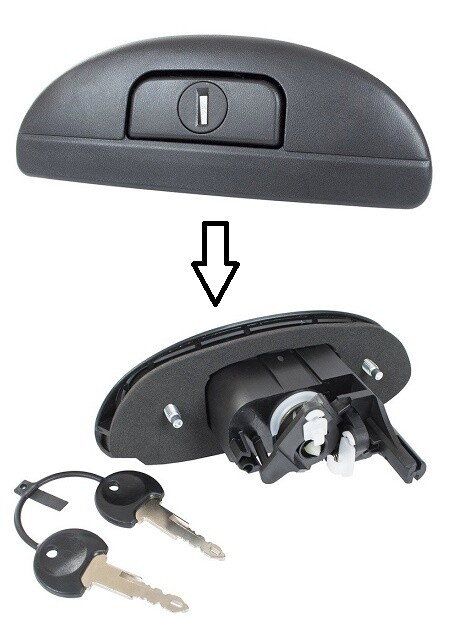 Poignée de hayon avec serrure pour Renault Scenic 1 FL 1999-2003 coffre arrière noir