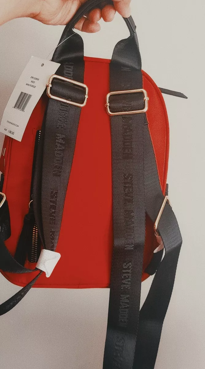 Steve Madden Womens Red Mini Force Red u0026Black Travel backpack SRP $98 | eBay