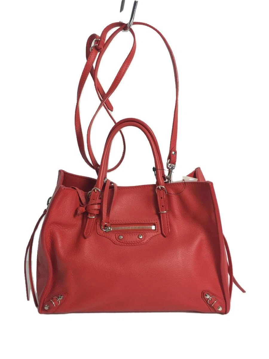 Balenciaga paper mini 2way bag red leather 370926/6254/Z/535269●