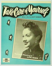 Take Care Of Yourself by Howard Piano Vocal Sheet Music Lita Roza Vintage