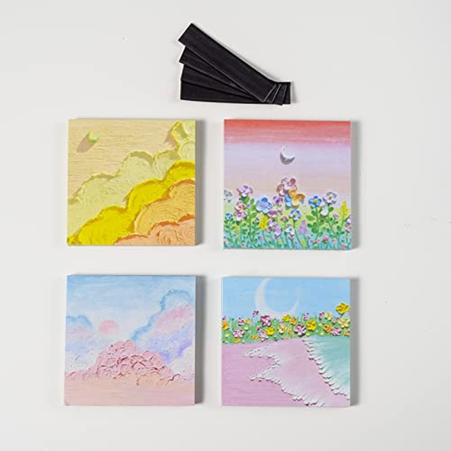 Oil Painting Landscape Sticky Notes,re-Adhesive,80 Sheets x 4,3.15 x 3.15 inc...-image