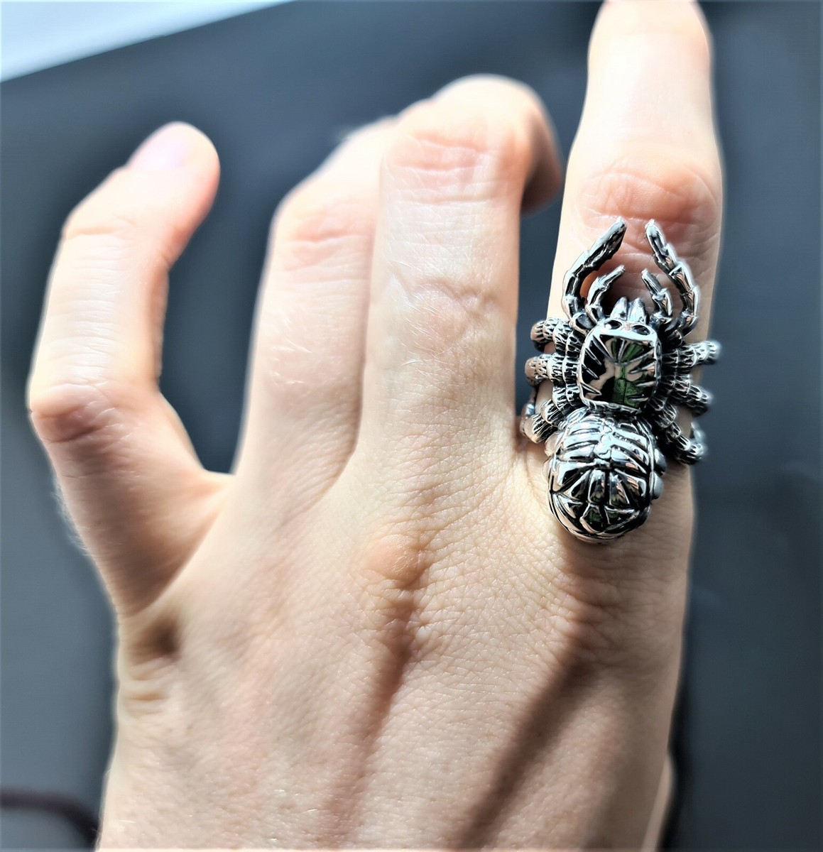 Giant Spider Ring 925 Sterling Silver Large Black Widow Giant Spider Ring 925 Sterling Silver Large Black Widow