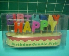 Vintage Happy Birthday 13 lettered Candle Picks