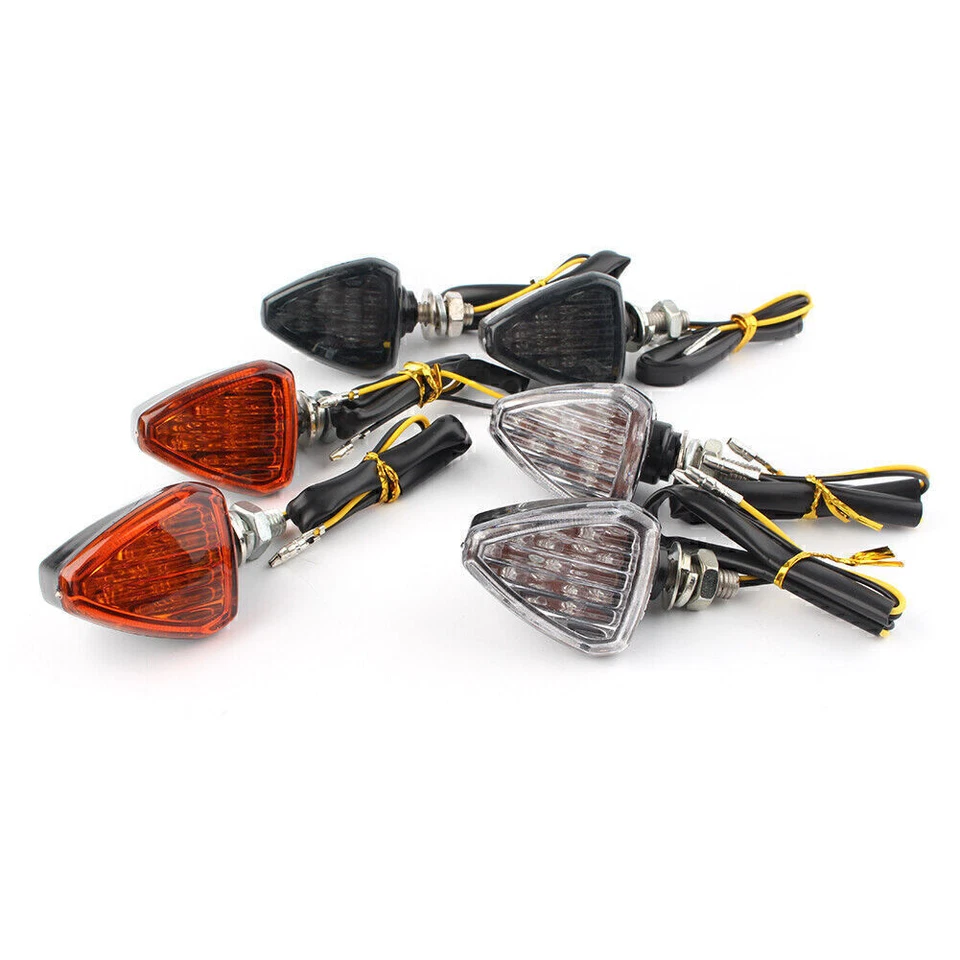 Luces de señal de giro LED ámbar para motocicleta lámpara indicadora intermitente para Honda Yamaha Foto 4 de 4
