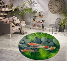 3D Stone Carp O2371 Game Rug Mat Round Elegant Photo Carpet Mat Eve 2023