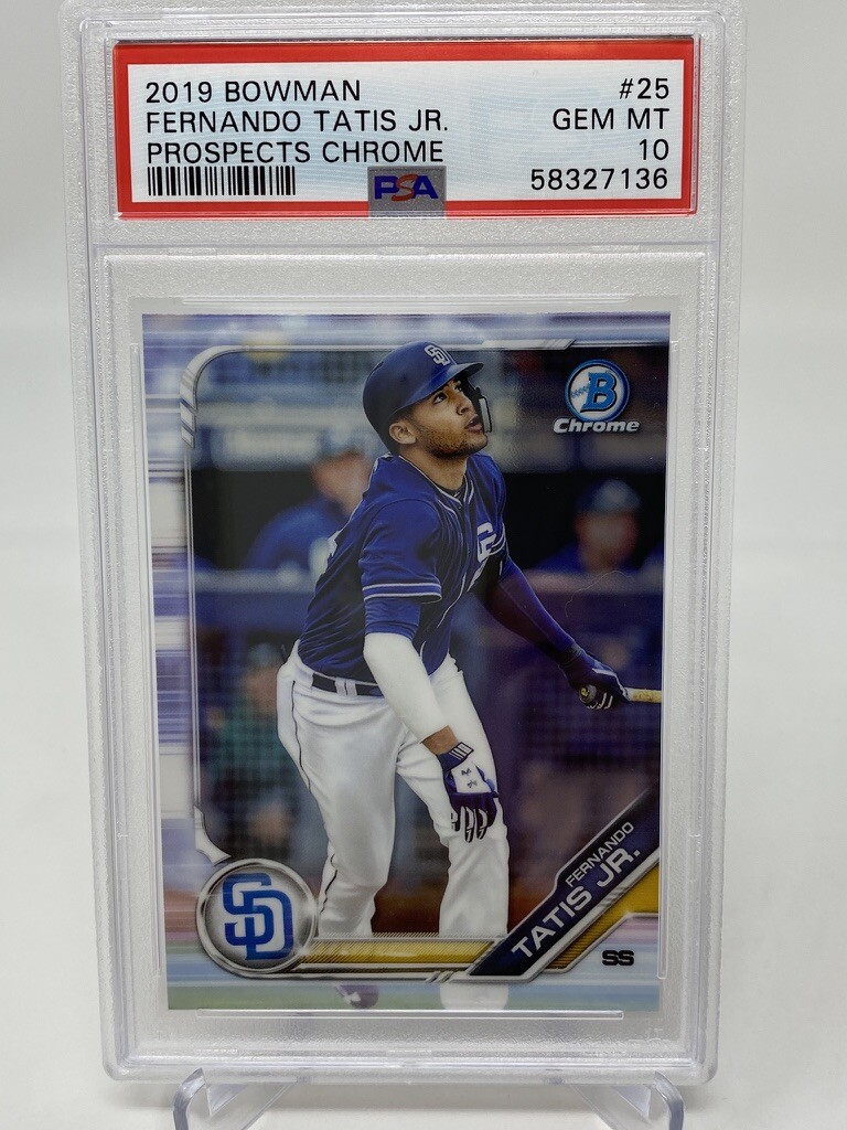 2019 Bowman Chrome #25 Fernando Tatis Jr. Rookie Card - PSA 10 view 9