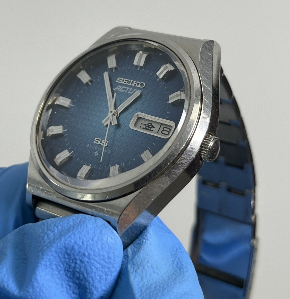 Seiko Actus 6306-8030 Men Automatic Blue Dial Japan Vintage