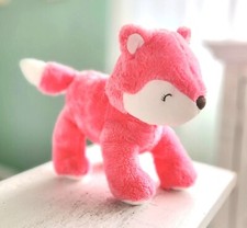 RARE Carters Fox Plush Salmon Pink White Baby Toy Stuffed Animal Lovey 2015